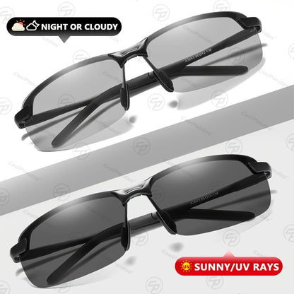Polarized Photochromic Stainless Steel Sunglasses for Men & Women