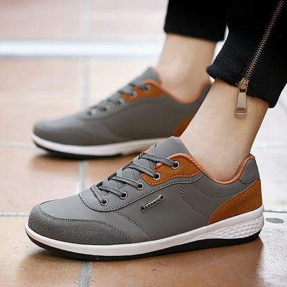 FAYWELLME Unisex Casual Sneakers, Breathable Low Top Lace-up Shoes, Solid Color All-Season Sports Running Shoes with MD Sole, Fabric Inner & Insole, Plain Toe