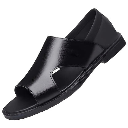 Men's Minimalist PU Sandals with Soft Rubber Sole, All-Season