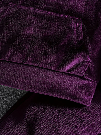 Girls' Long Pants Set, Burgundy Hooded Sweatshirt & Sweatpants, New Autumn Winter Warm Pullover Top, Fabric Two-Piece Set, Princess English Letter Embroidery with Pockets, Festive Holiday Outfit for Baby Girls, Perfect for Ou