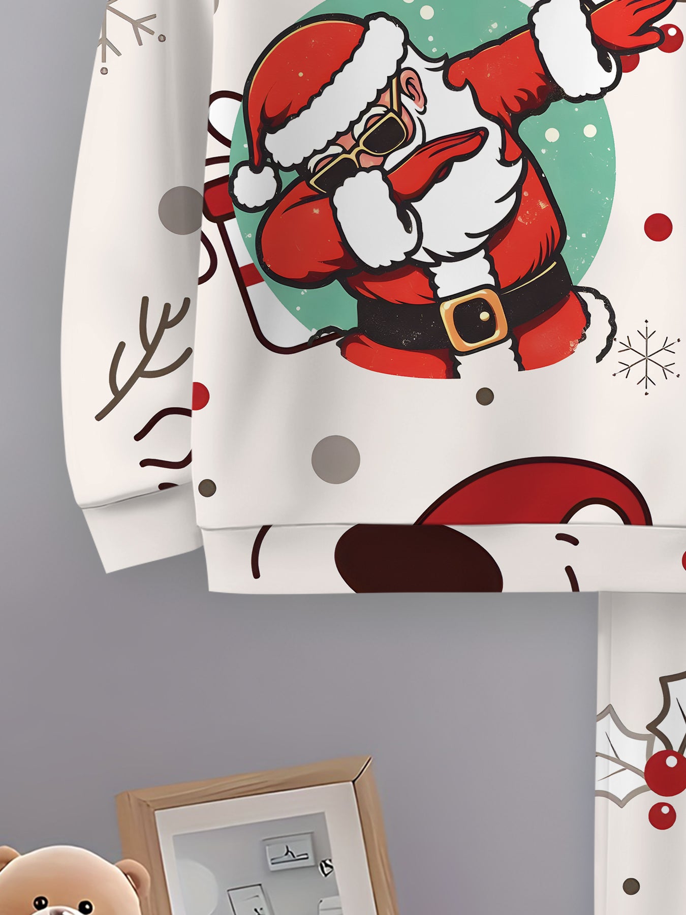 2pcs Boys' Hooded Sweatshirt Set with Santa Claus & Reindeer Print - Cozy Fall/Winter Casual Sportswear, Regular Fit, Ideal for Outdoor Activities & Holiday Gifts, Perfect for Outdoor, Clothes For Boys, Boy Tracksuit Set