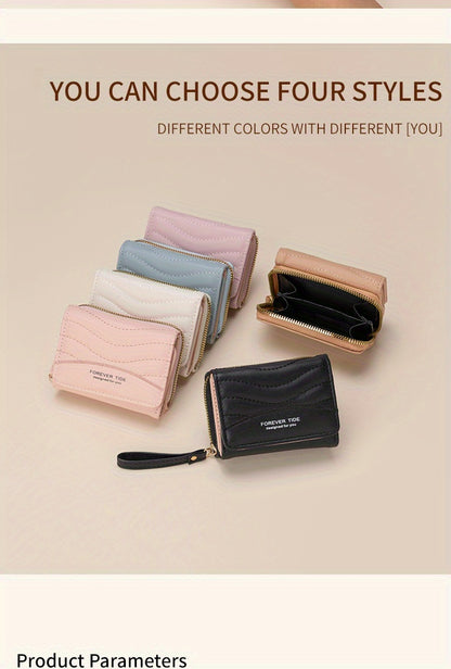 Կանացի նորաձև մինիմալիստական ​​ծալովի դրամապանակ՝ ճարմանդային դիզայնով, մեծ տարողությամբ, հասանելի է 6 գույնով