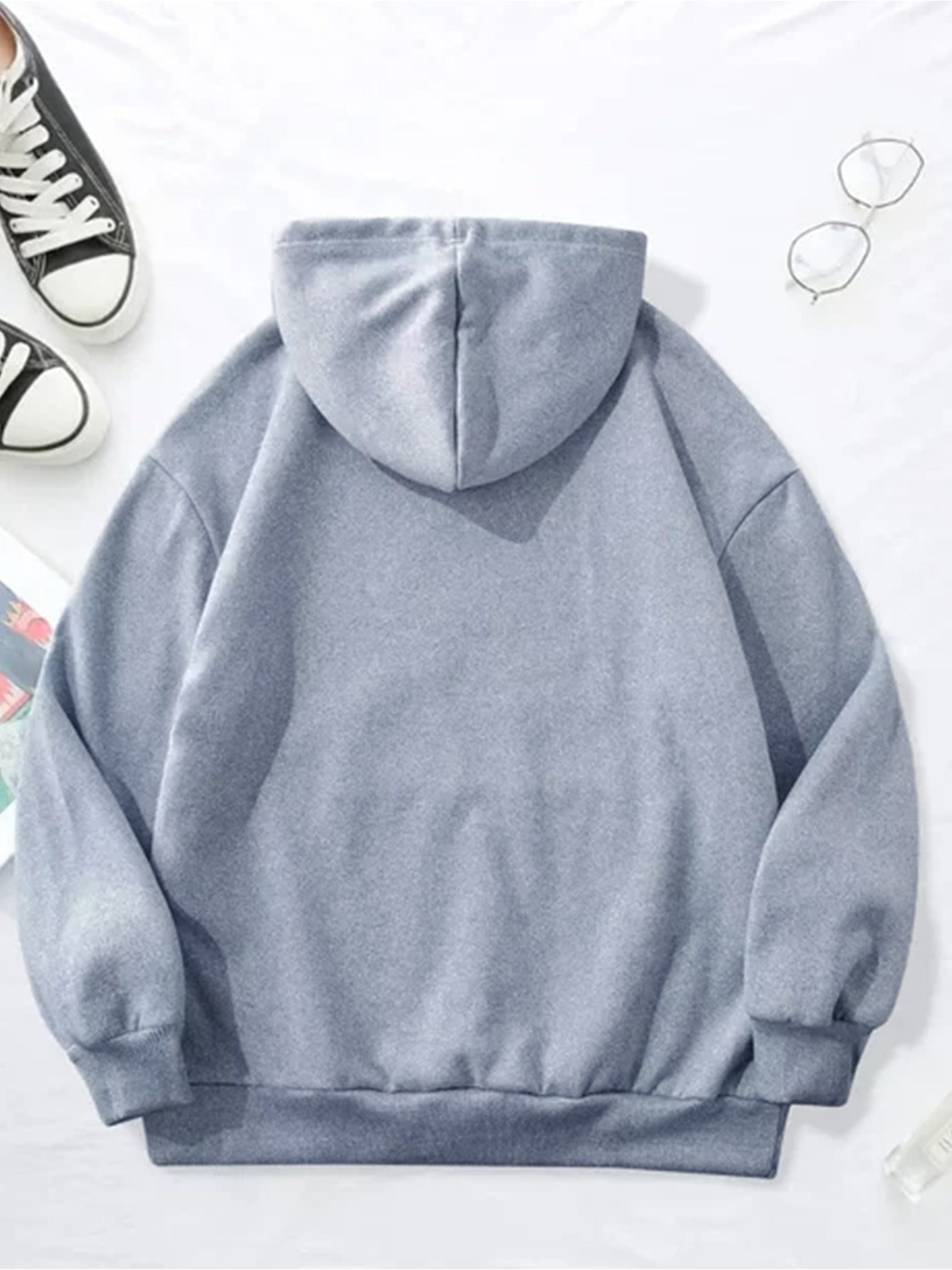 Women'S Thick Fleece Hooded Sweatshirt with Cute Bear Print & Plush - Cozy Winter Warmth, Drawstring Hood & Pockets, Casual Retro Style, Machine Washable For Fall/winter Commuting & Daily Wear, Winter Sweatshirt, Seasonal Fas