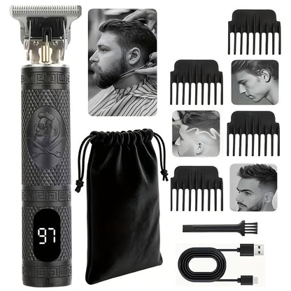YAIAWISU Men's -Like Electric Hair Clipper & Beard Trimmer - USB- Operation, T-Shaped Blade with 4 Adjustable Speeds (Limited Combs), Self-Cleaning Design, Lithium-Free -Free Technology, All-in-One Hair Cutting
