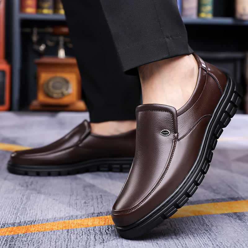 Men's Business Casual Ankle Boots, Winter Light Lined Warm Snow Boots, Slip-on High-Top Design, Versatile Footwear for Daily Office and Outdoor Walking, Non-Slip Thick Sole Walking Shoes