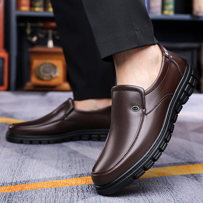 Men's Business Casual Ankle Boots, Winter Light Lined Warm Snow Boots, Slip-on High-Top Design, Versatile Footwear for Daily Office and Outdoor Walking, Non-Slip Thick Sole Walking Shoes