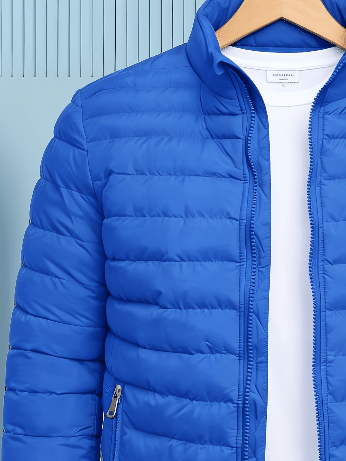 Men's Winter Softshell Jacket with Stand Collar and Zipper