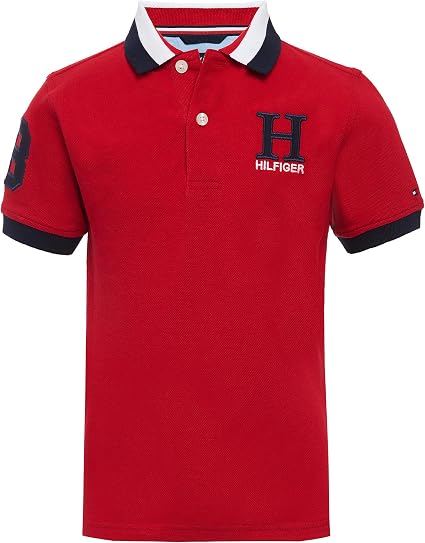 Tommy Hilfiger Boys' Short Sleeve Polo Shirt – Soft Pique Fabric