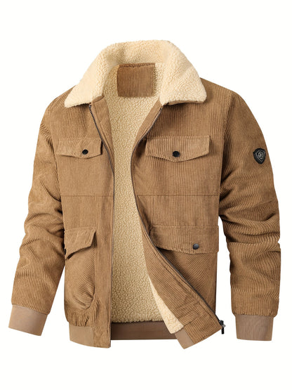 Տղամարդու ամուր ջերմային բաճկոն - քամուց պաշտպանող և բարձրորակ ձմեռային վերարկու՝ կայծակաճարմանդով, բազմագրպան դիզայնով, չձգվող գործվածքով - ցուրտ եղանակի վերնազգեստ ամենօրյա օգտագործման համար, հաստ, քամուց պաշտպանող բաճկոն, առօրյա վերնազգեստ, դիմացկուն