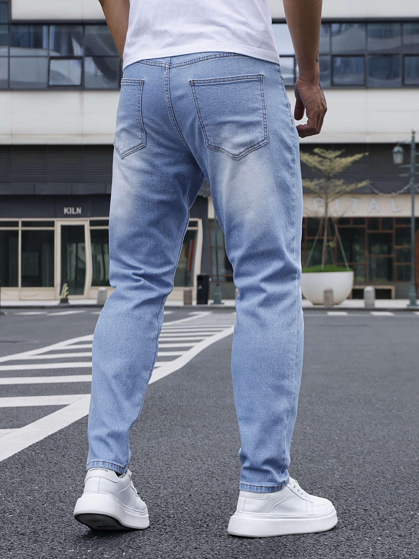 Men's Slim Fit Jeans - Rayon Blend, Stretch Denim, Solid Color, Machine Washable, Everyday Denim|Slim Fit Jeans|Rayon Blend Denim
