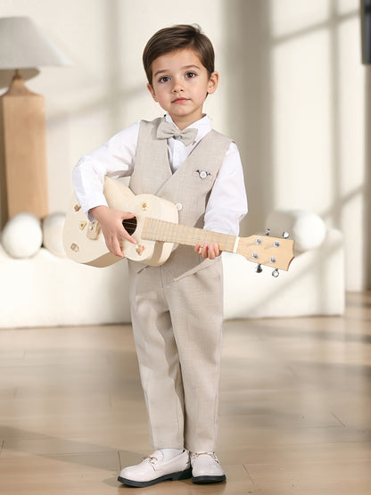 Boys' Formal Vest and Pants Set for Parties and Special Occasions