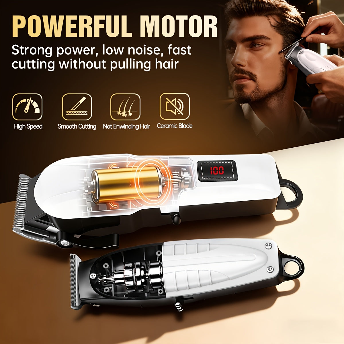 2pcs/3pcs Men's Electric Hair Clipper Set & Beard Trimmer Set. Home-use electric hair clipper + sculpting trimmer + reciprocating shaver. Haircutting, shaving, sculpting, and sideburn trimming. Christmas gift. for home, car,
