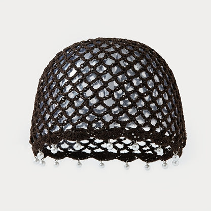 Breathable Sequin Pearl Acrylic Hat for Valentines Day
