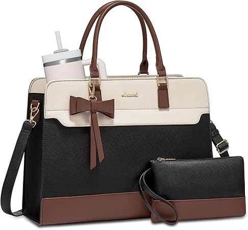 Women’s Leather Laptop Tote Bag Waterproof Business Briefcase