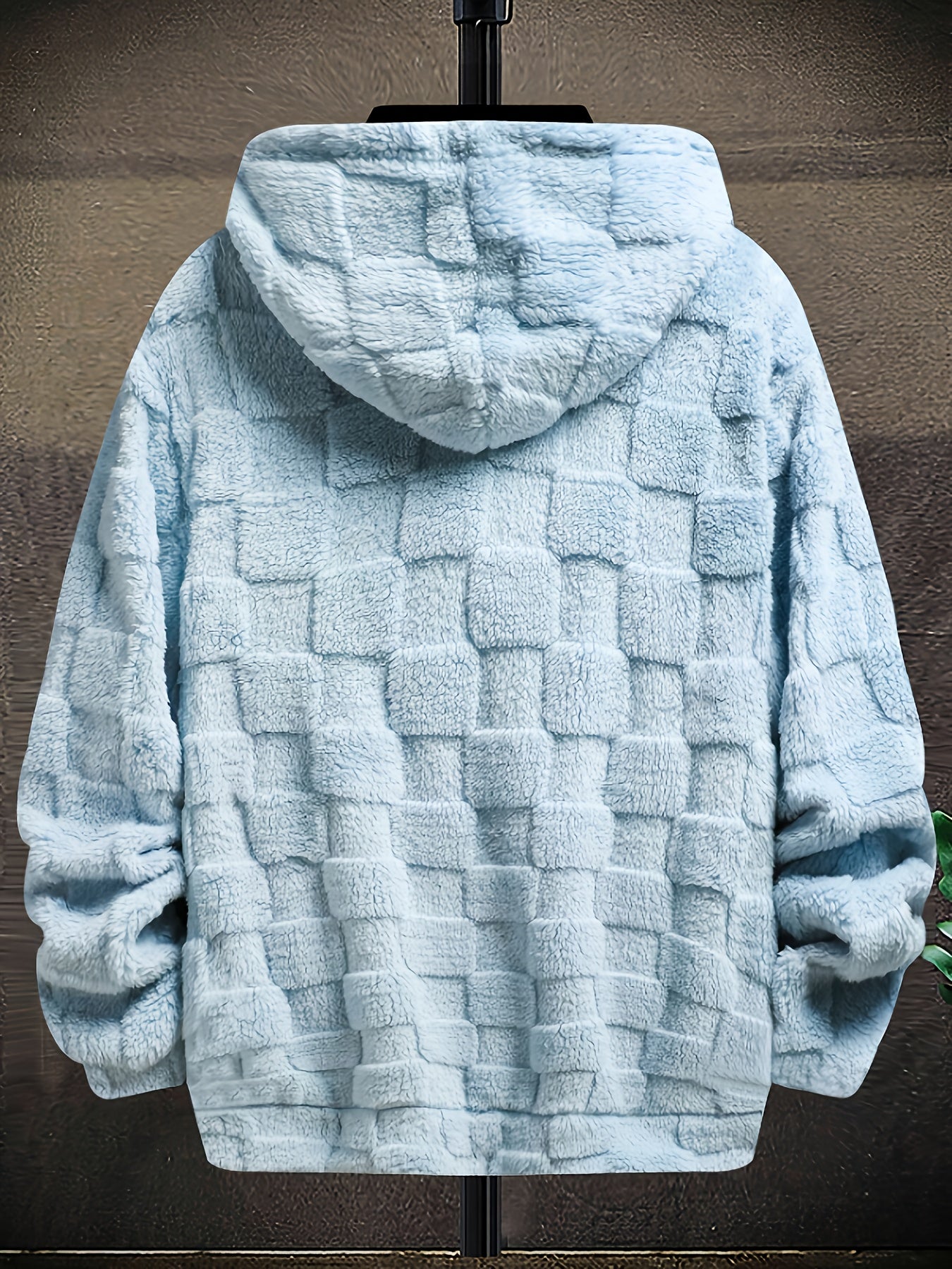 1pc Men Long Sleeve Jacquard Hooded Sweatshirt, Casual Casual Attire