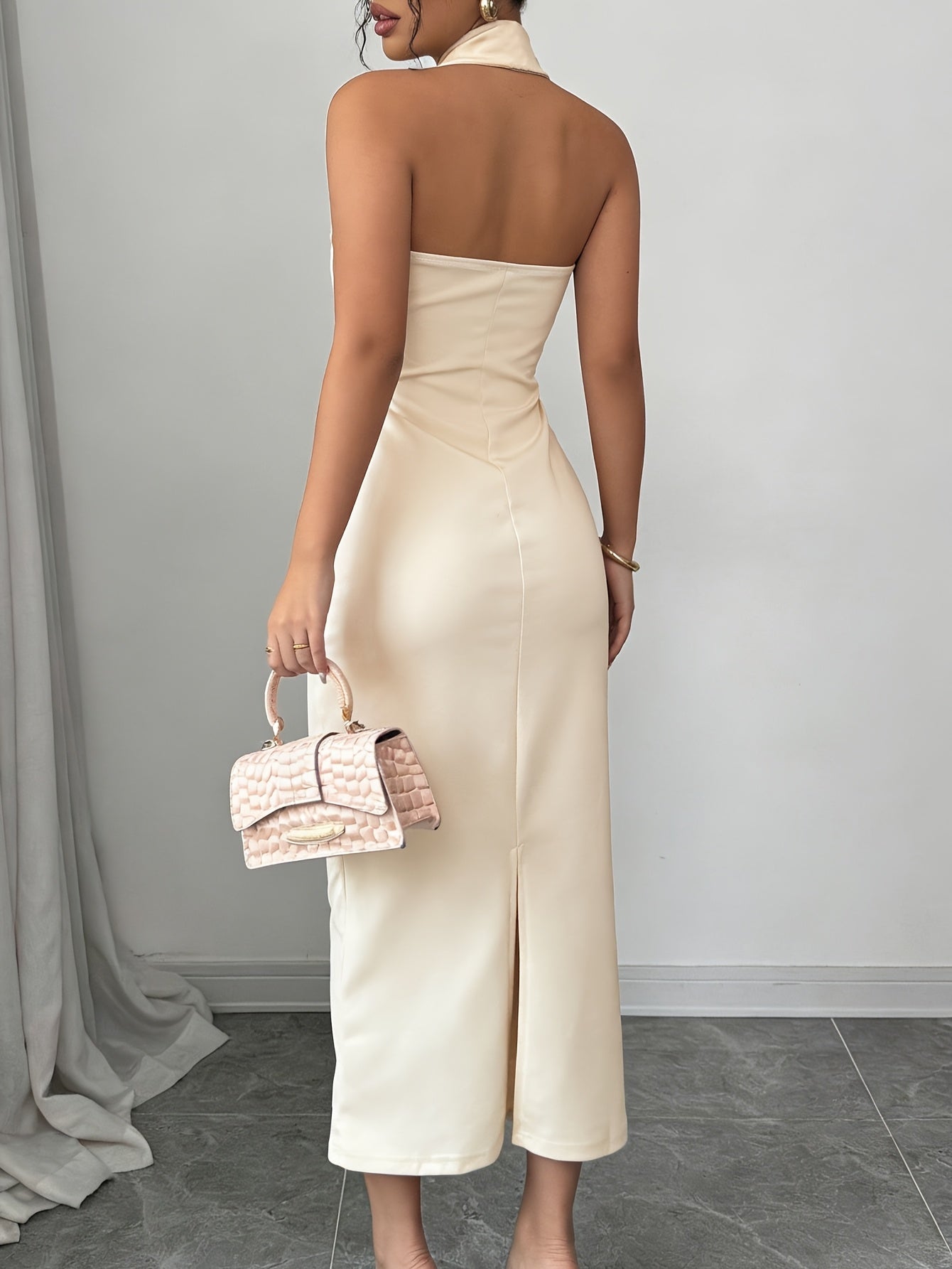 Women’s Summer Bodycon Halter Neck Spicy Midi Dress