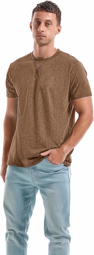 Men's Cotton Crew Neck T-Shirts - Lightweight Summer Tees S-4XL