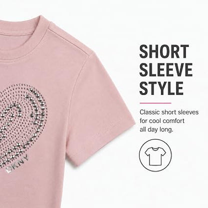 Girls Cotton Blend Short Sleeve Graphic Tee T-Shirt