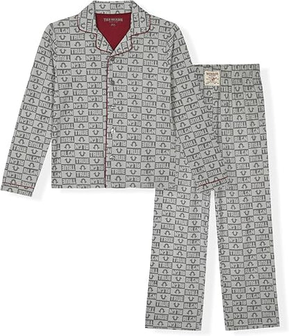 True Religion Boys 2-Piece Pajama Set with Button Front Top