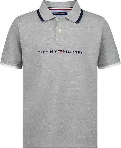 Tommy Hilfiger Boys' Short Sleeve Polo Shirt – Soft Pique Fabric
