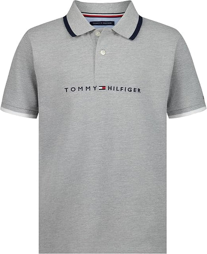 Tommy Hilfiger Boys' Short Sleeve Polo Shirt – Soft Pique Fabric