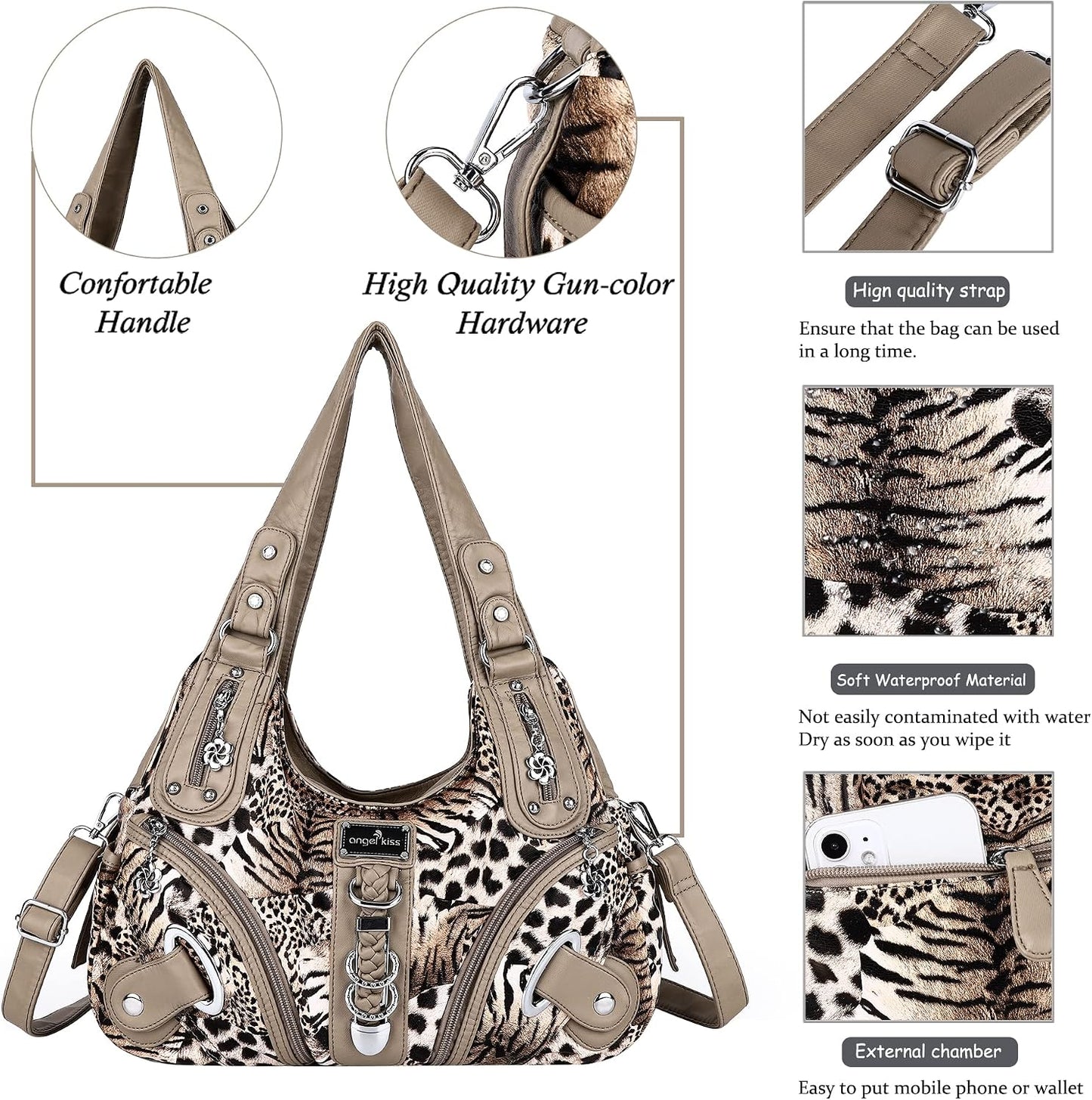 Angelkiss Large Women's Hobo Satchel Shoulder Bag