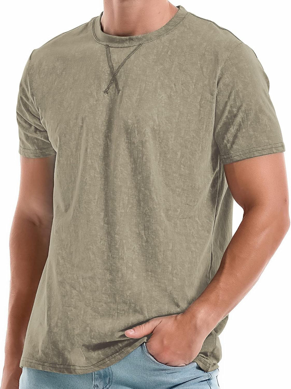 Men's Cotton Crew Neck T-Shirts - Lightweight Summer Tees S-4XL