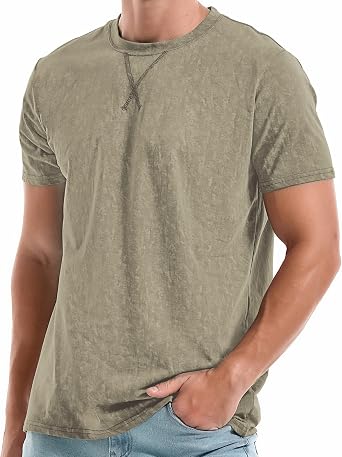 Men's Cotton Crew Neck T-Shirts - Lightweight Summer Tees S-4XL