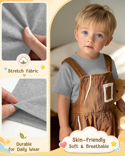 7-Pack Toddler Boys' Cotton Crewneck Tees