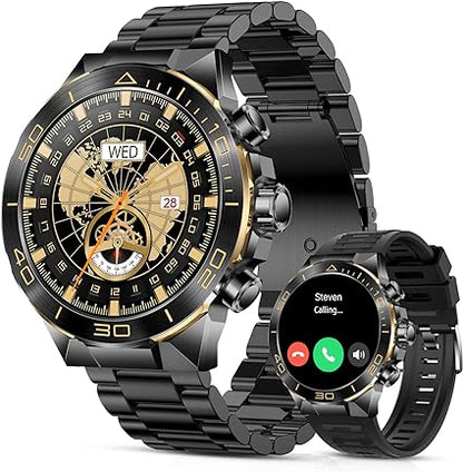 Men's Luxury Smartwatch with Bluetooth Calling & Health Monitor