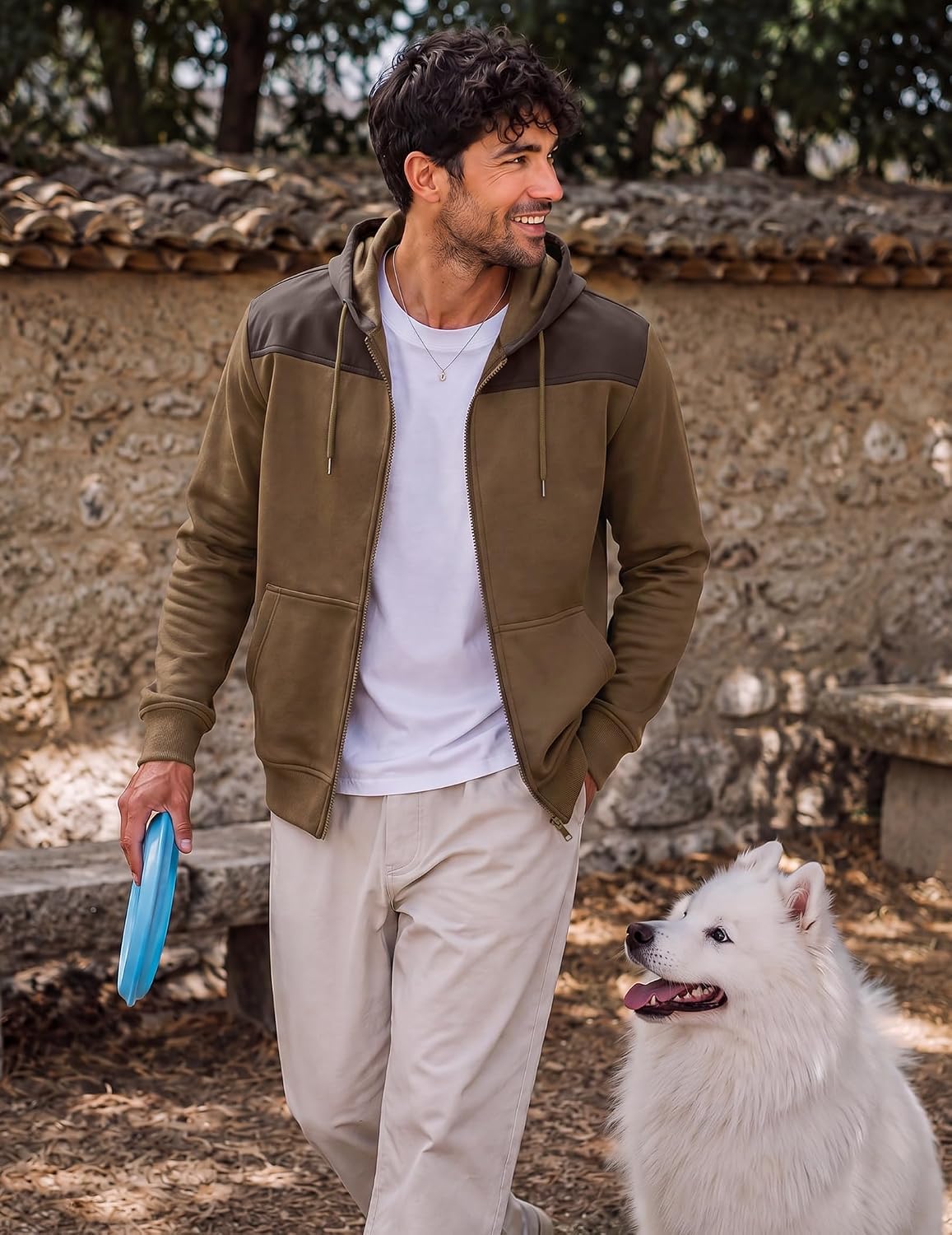 JMIERR Men's Lightweight Colorblock Zip Hoodie Jacket