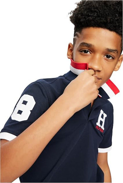 Tommy Hilfiger Boys' Short Sleeve Polo Shirt – Soft Pique Fabric