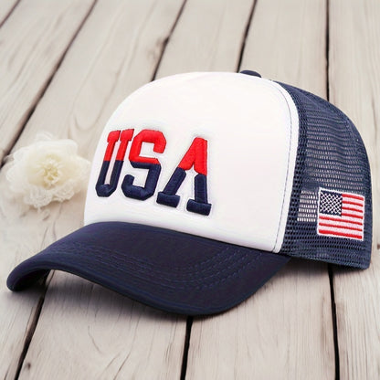 Men's Breathable USA Flag Baseball Cap Casual Mesh Hat