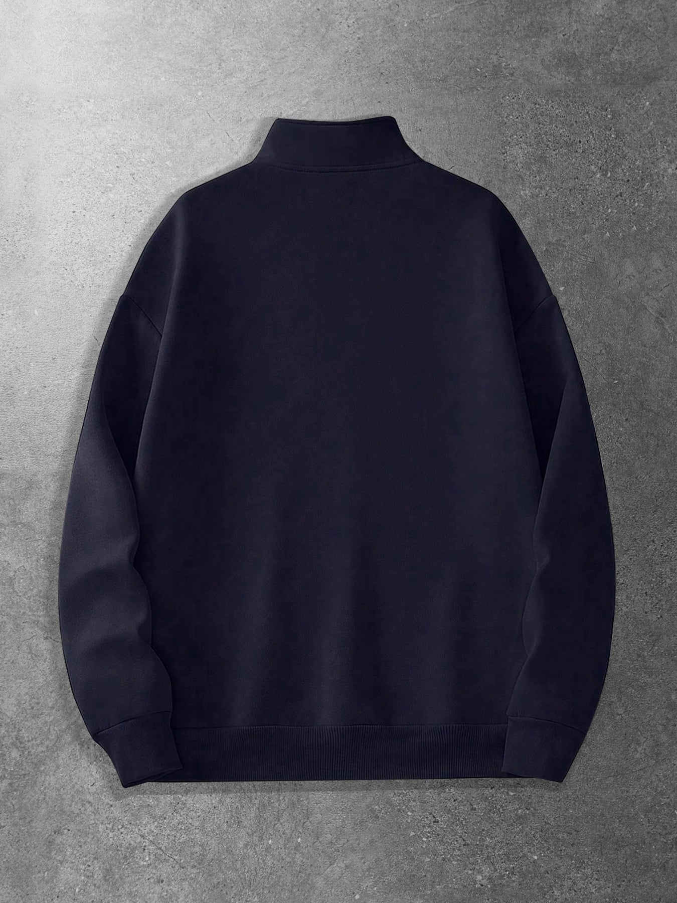 Men's Vintage Half-Zip Polyester Sweatshirt with Stand Collar