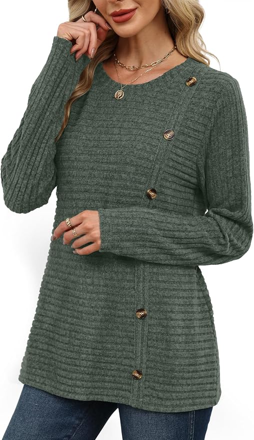 WIHOLL Women's Long Sleeve Tunic Sweater for Fall