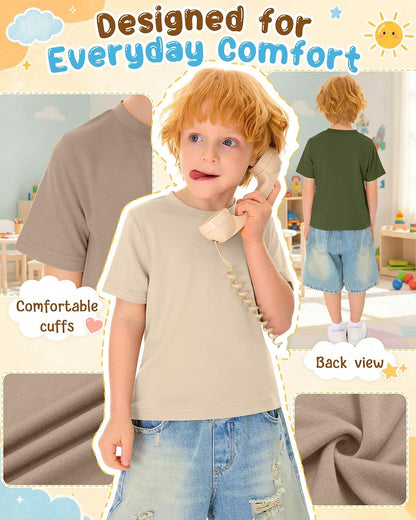 7-Pack Toddler Boys' Cotton Crewneck Tees