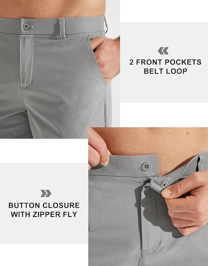Men's Stretch Golf Pants Lightweight Casual Work Trousers