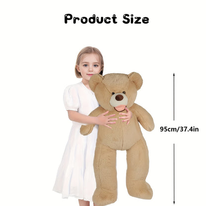 95Cm/37.4In Cartoon Plush Doll Large Bear Stuffed Toy Home Essentials Soft Plush Animals Big Bear Home Decor Party Adorable for Children Ideal Gift for Birthdays And Holidays