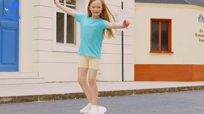 5-Pack Girls Cotton Short Sleeve T-Shirts Comfortable Fit