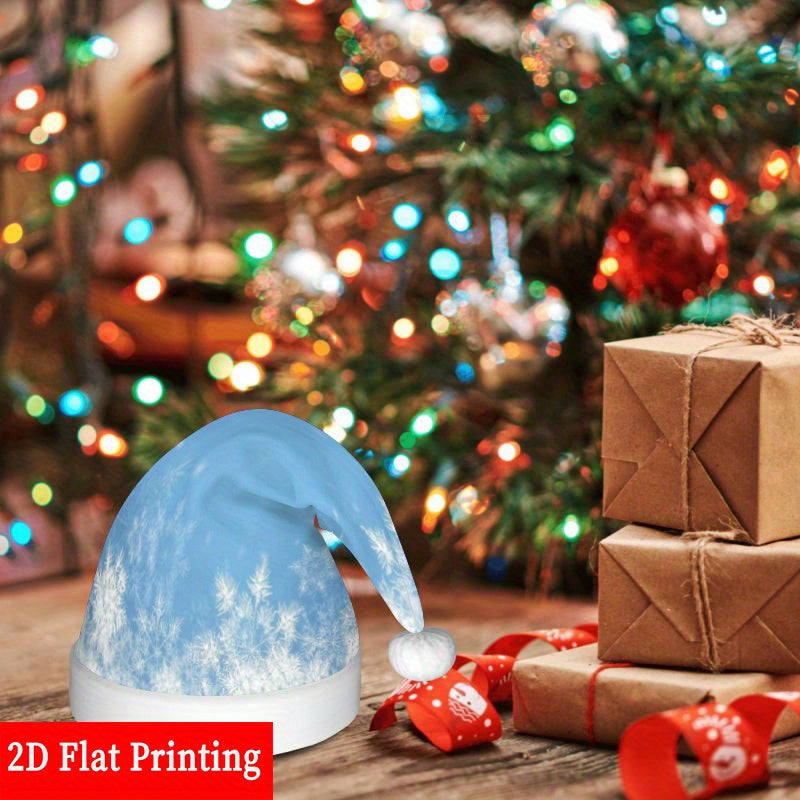 The winter 2D Flat Print Party Hats, Christmas Hats, Holiday Hats, And Decorations Blue background covered with snowflakes Pattern, for Party, Christmas And New Year Celebrations, 2D Flat,  Winter Parties, Holiday Theme, Fest