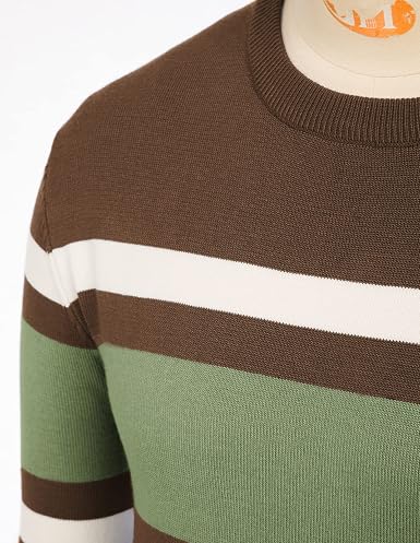 Men's Striped Crewneck Pullover Sweater by PJ PAUL JONES