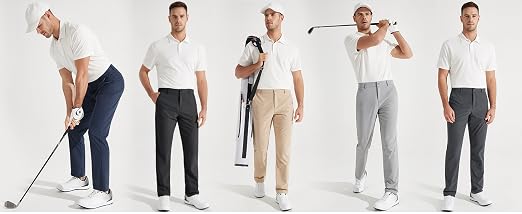 Men's Stretch Golf Pants Lightweight Casual Work Trousers