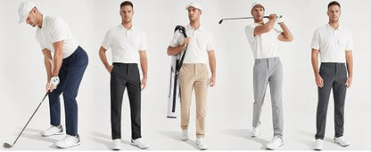 Men's Stretch Golf Pants Lightweight Casual Work Trousers