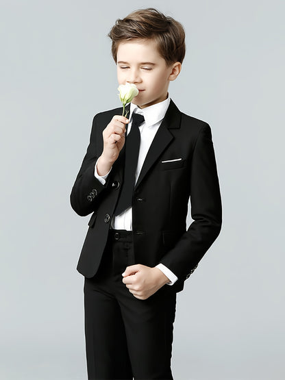 Boys' Slim Fit Single-Breasted Blazer for Spring & Autumn