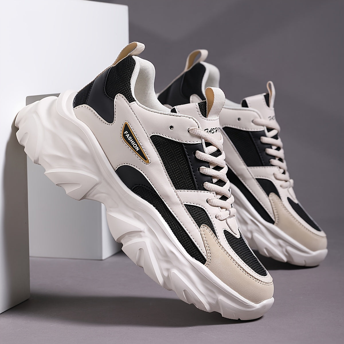 Men'S Comfortable And Breathable Casual Thick-Soled All-Season sneakers, Lightweight Outdoor Trendy Versatile Front-Laced Running Shoes - ayq