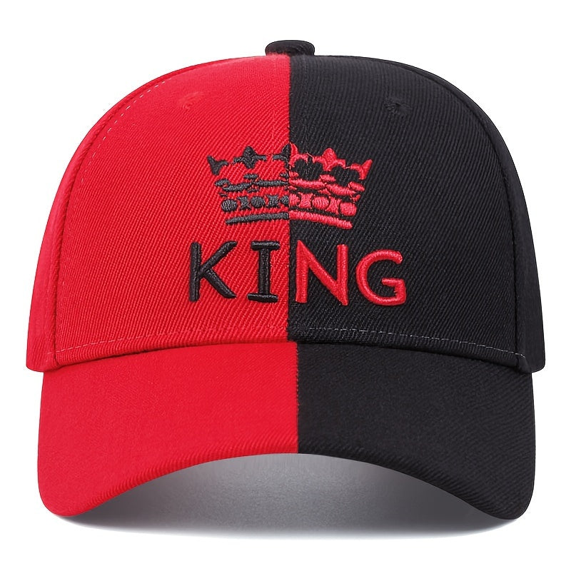 Տղամարդկանց KING Crown ասեղնագործված տառերով նախշերով գունավոր բլոկով հիփ-հոփ Snapback գլխարկ, կարգավորվող արտաքին ամենօրյա գլխարկ