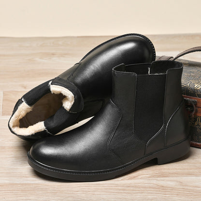 Men's Short Lace-Up Riding Boots with Durable PU Upper
