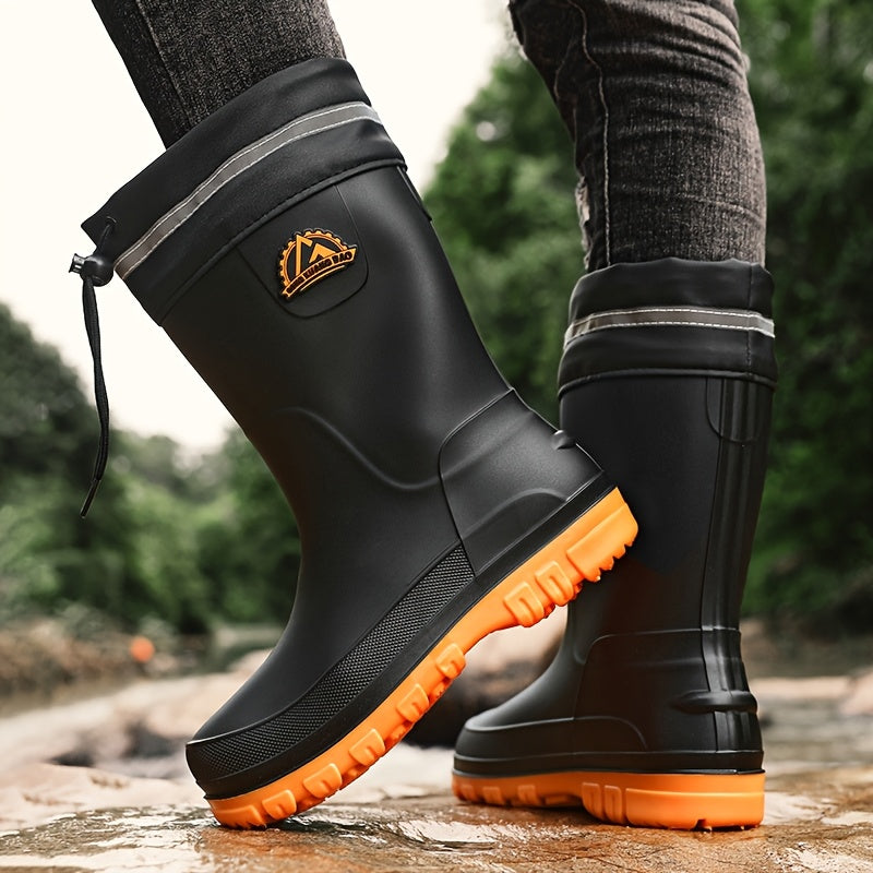 Unisex Long PVC Waterproof Rain Boots - Lightweight & Durable