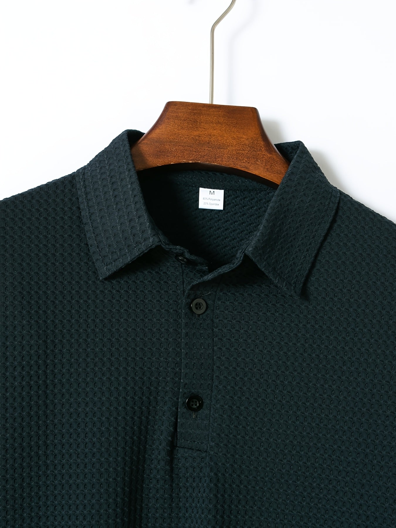 Men's Breathable Waffle Knit Polo Shirt, Summer Casual Work Tee