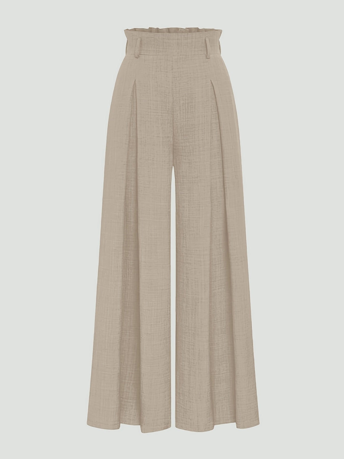 Women's High-Waisted Wide-Leg Trousers - Loose Fit Spring/Summer Pants